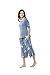 INK+IVY Pajamas for Women - Short Sleeve and Capri Pants PJ Set Loungewear, Casual Soft Breathable Sleepwear, 1X, Bohemian Dusty Blue 2 Piece