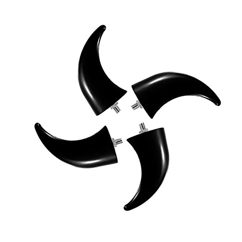 Baoblaze Universal Front Fender Horns Decoration for Chopper Touring Cafe Racer Custom - Black