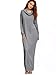 Verdusa Women's Casual Long Sleeve Cowl Neck Shift Long Maxi Dress with Pocket Grey L