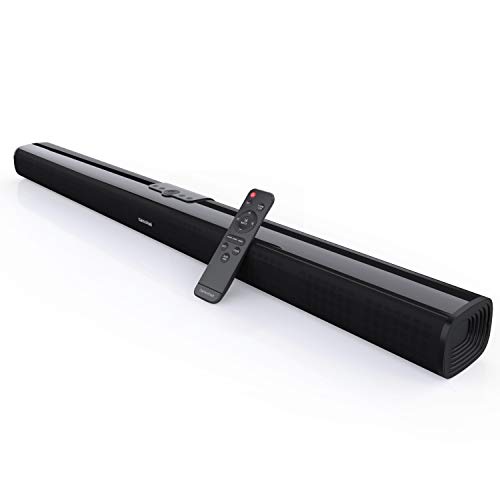 Darmoshark 36 Inch TV Sound Bar, 50W 2.0 Channel Home Theater System Wired and Wireless Bluetooth 4.2 Soundbar with 6 Strong Bass Speakers Audio Surround Stereo Sound Bars for TV Speakers