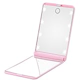 Miss Sweet Compact Mirror with Led Lights for Purse 2X (Pink)