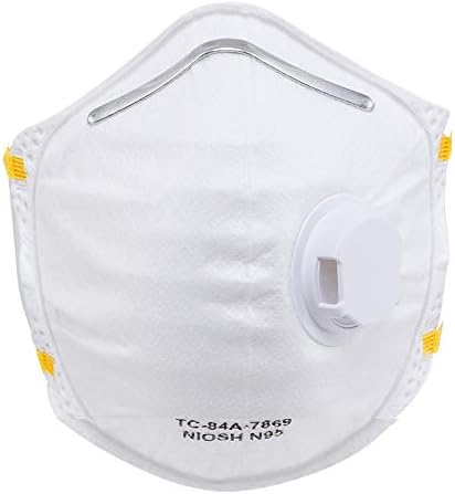 Amston N95 Disposable Protective Dust Mask Particulate Respirator (1 Box, Foldable w/valve 10pack)