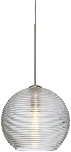 Besa Lighting XP-461500-SN 1X35W Gy6.35 Kristall 6 Pendant with Clear Glass, Satin Nickel Finish