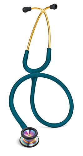 3M Littmann Classic II Pediatric Stethoscope, Rainbow-Finish Chestpiece, Caribbean Blue Tube, 28 inch, 2153 (Renewed)