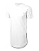 JD Apparel Mens Hipster Hip Hop T-shirt With Side Zipper Trim S White