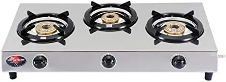Surya Flame 3 Burner Triple Cook Burner Gas Stove SS Body