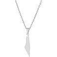 Palestine Necklace Stainless Steel Pendant for Women Men Country Map Jewelry Daily Accessories