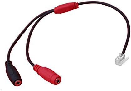 Audicom PC Headset to Rj9/Rj10 Adapter - Convert Computer Stereo Headphone Dual 3.5mm to Phone Jack for Aastra Adtran BT Alcatel Lucent Avaya Interquartz Lazerbuilt Telephone IP Phones(PC35R-STAB)