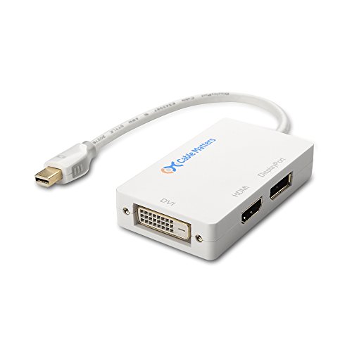 Cable Matters Mini DisplayPort (Thunderboltâ„¢ 2 Port Compatible) to HDMI/DVI/DisplayPort Male to Female 3-in-1 Adapter