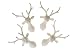 Clever Creations White Reindeer Ornaments Set, Christmas Decor Theme, Shatter Resistant Sparkling Ornaments, 4 Pack