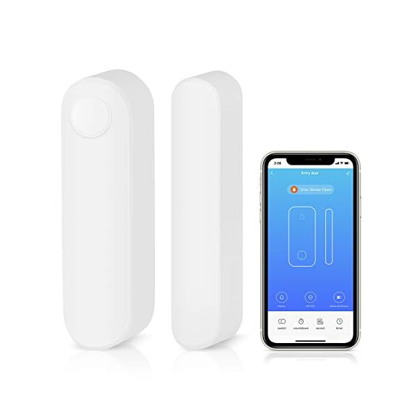 AGSHOME WiFi Door and Windows Sensor Magnets Smart Phone APP Control Doorbell Compatible with Alexa Google Assistant,Wireless Security Alarm Door Open Chime for Home Bussiness Burglar Alert