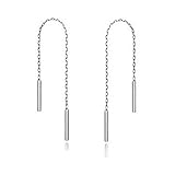 Gintan Sterling Silver 1mm Threader Earrings, 3 Inch 4 Inch
