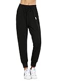 SweatyRocks Women's Sweatpants Yoga Workout Athletic Joggers Pants with Pockets (Large, Black)