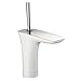 hansgrohe PuraVida Avantgarde Luxury Easy Clean 1-Handle 1 9-inch Tall Bathroom Sink Faucet in White/Chrome, 15070401,Small