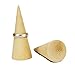 Buorsa 6 Pcs Mini Small Natural Wood Cone Ring Display Stand Organizer Holder,3 Different Size