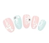 Nicedeco Beautiful & Fun & Colorful & Fashion Nail Tattoo Stickers Nail Decal Water Transfer Decals White Floral Hibiscus Flower Design