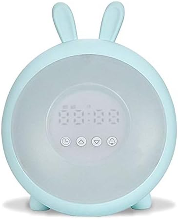 Amazon 目覚まし時計ベッドサイドランプ カラフルなledネイチャーナイトランプスヌーズ機能ベッドサイドでかわいいバニーウサギの目覚まし時計 モーニングコールライト 日の出目覚まし時計 Color A 置き時計 掛け時計 オンライン通販