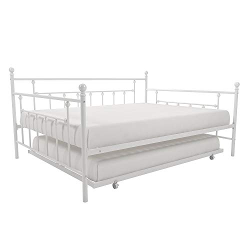 DHP Manila Metal Queen Size Daybed and Full Size Trundle (White