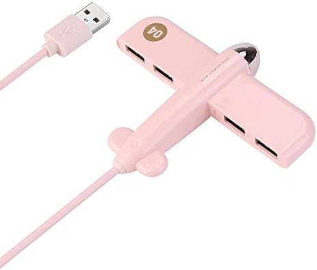 4-Port USB 2.0 HUB Splitter Expansion Creative Design Charger Charging Station Adapter for Desktop PC Laptop (Pink)