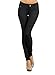 Enimay Women's Colored Jean Look Jeggings Tights Spandex Leggings Yoga Pants Black Small