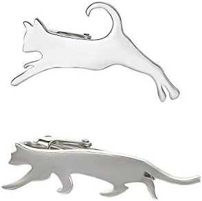 Yoursfs ネクタイピン 猫 ネコ セット 2本 シルバー かわいい ねこ おしゃれ おもしろ ユニーク ネクタイ ピン ブランド メンズ アクセサリー プレゼント