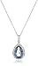 Amazon Collection Sterling Silver Swarovski Elements Crystal Pear Shape Pendant Necklace, 18