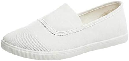Classics Canvas Shoes for Women Round Toe Casual Flats Loafers Ladies Slip on Espadrille Walking Sneaker Shoes Sopzxclim