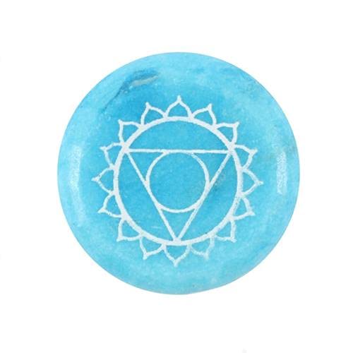 Stunning Blue Marble Throat Chakra Meditation Stone - 1cm x 5.5cm (1 Pc.) - Unique & Exquisite Design, Durable Material - Perfect for Home Decor