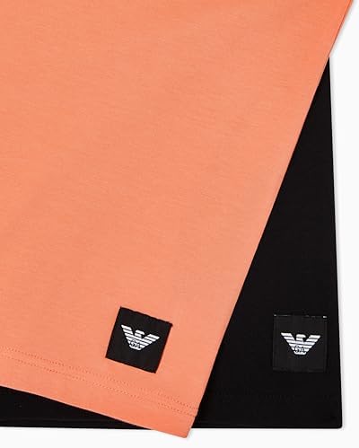 Men's Essential LOGOLABEL 2-Pack Crew Neck T-Shirt Black L