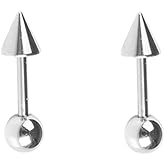 Minimalist Spike Stud Earrings for Women Men Stainless Steel Cool Tiny Cartilage Helix Tragus 16g Screw Back Piercing Studs Hypoallergenic Sensitive Ears Birthday Jewelry Gifts Bff