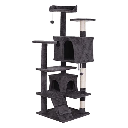 ZENY 54 Inch Cat Tree, Indoor Cat Tower Condo, MultiLevel Cat House