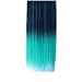 Multicolor Gradually Varied Straight Synthetic Clip-on Hair Extension Dark Blue to Peacock Green