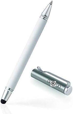 Wacom Bamboo Duo 2-in-1 Universal Digital Stylus and Ballpoint Pen for Smartphones, Tablets and Touchscreen Devices (White with 5mm Stylus Tip)