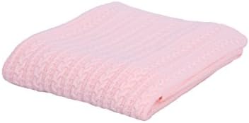 Grete Knitwear Premium Baby Swaddle Receiving Blankets 100% Soft Acrylic. Perfect Baby Shower Gift Or For Expecting Mother (Medium, Pink)