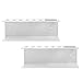Set of 2 Wall Mountable Metal Dry Erase Whiteboard Marker & Eraser Holder Tray, White