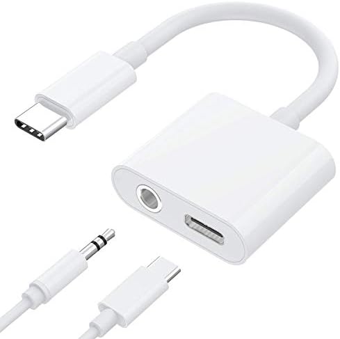Type C Adapter 2 in 1 USB-C to 3.5mm Jack Headphones Aux Audio Splitter Charger USB C Adapter Supports Google Pixel 3 / 3XL / 2/2 XL, LG iPad Pro 2018, Samsung Note8/S8 / S9Plus, HTC U11 U12 and More