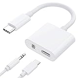 Type C Adapter 2 in 1 USB-C to 3.5mm Jack Headphones Aux Audio Splitter Charger USB C Adapter Supports Google Pixel 3 / 3XL / 2/2 XL, LG iPad Pro 2018, Samsung Note8/S8 / S9Plus, HTC U11 U12 and More