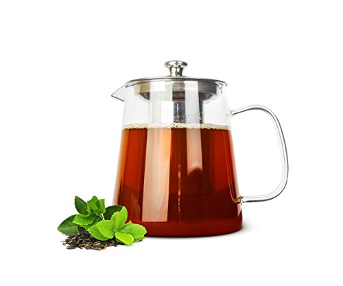 Sendez Teekanne 1,2L mit Edelstahl Sieb Teebereiter Glaskanne Teeset Kanne