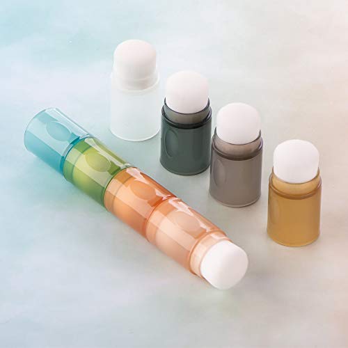 YOSENG 8 Rainbow Soft Bristle Blender Brushes Storage Container Card