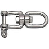US STAINLESS Stainless Steel 316 Anchor Swivel Eye and Jaw 8mm or 5/16" Marine Grade