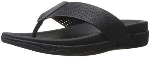 FitFlop Men s Surfer Perf Leather Flip Flop, Midnight Navy, 12 M US