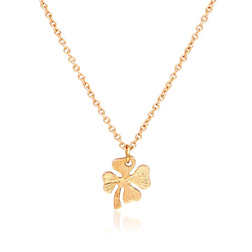 Zealmer Four Leaf Clover Necklace Lucky Charm Necklace Best Friends Gift for Women with Card - Thumbnail 4
