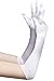 BABEYOND Classic Long Opera Pageant Party 1920s Satin Gloves Stretchy Adult Size Elbow Wrist Length 20.5" (Long Smooth 20.5in/White)