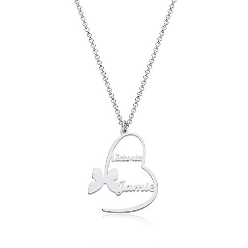 BAUMA Personalized Name Necklace 925 Sterling Silver Pendant Customized Custom for Women Mother (Style 4)