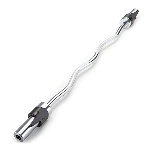Marcy Solid Steel Olympic Weight Bar and Weight Plate Collars Chrome-Plated Exe…