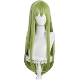 TO KU TOO YUO Game Cosplay Wig Green 80cm Long Synthetic Hair Heat Resistant Adult Halloween Role Play Wig