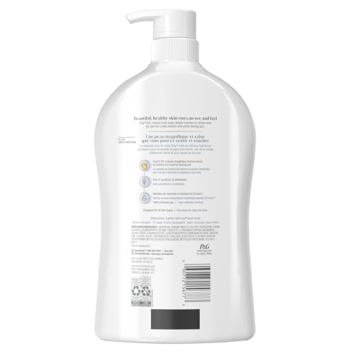 OLAY BODY WASH FOR WOMEN, ULTRA MOISTURE, FOR EXTRA DRY SKIN, 24HR MOISTURIZING, HYDRATING & REFRESHING, B3 VITAMIN COMPLEX, FREE OF PARABENS & PHTHALATES, SCENTED, 33 FL OZ