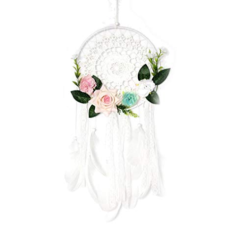 ZOONAI Dream Catcher for Bedroom Wall Hanging Handmade Dreamcatcher Feather Home Decor Ornament (E)