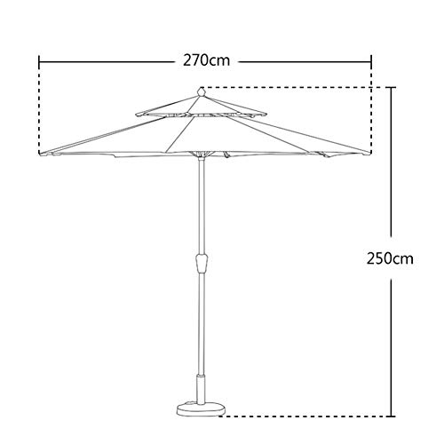 UWY Sonnenschirme 270 cm doppelter Garten-Sonnenschirm mit Kurbelgriff, Sonnenschutz, wasserdichter Schutz für Terrasse… – Bild 4