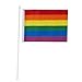 Rainbow Flags Gay Pride, Handheld LGBTQ Stick Flags (12.75 In, 12 Pack)
